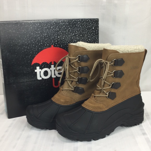 totes surface men's water resistant winter duck boots